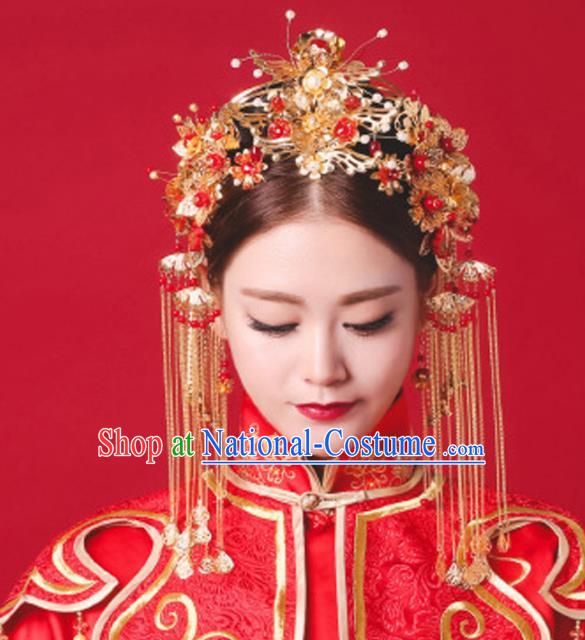 Aisan Chinese Handmade Classical Hair Accessories Complete Set Phoenix Coronet, China Xiuhe Suit Hairpins Wedding Headwear for Women