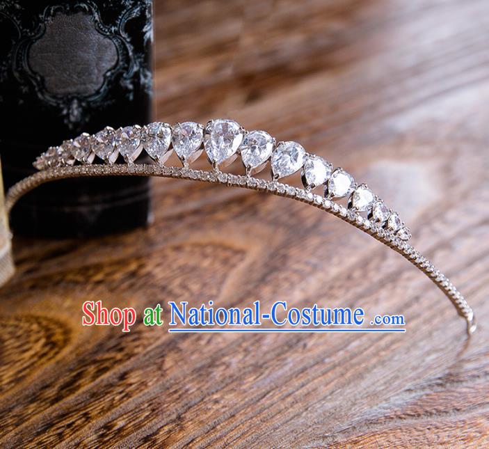 Top Grade Handmade Classical Hair Accessories Baroque Royal Crown, Princess Zircon Hair Clasp for Women