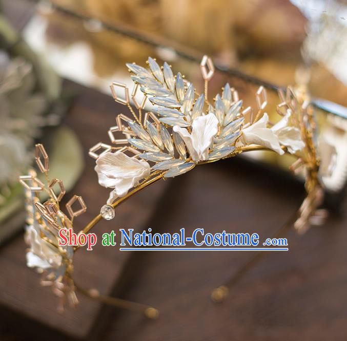 Top Grade Handmade Classical Hair Accessories Baroque Style Princess Crystal Opal Royal Crown Hair Clasp Headwear for Women