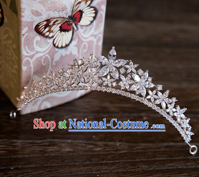 Top Grade Handmade Classical Hair Accessories Baroque Style Princess Crystal Flowers Royal Crown Hair Clasp Headwear for Women