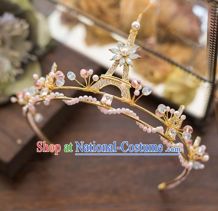 Top Grade Handmade Classical Hair Accessories Baroque Style Princess Crystal Royal Crown Tower Hair Clasp Headwear for Women