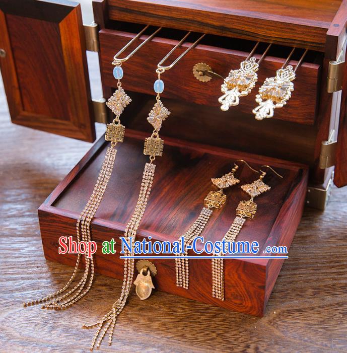 Chinese Hair Jewelry Accessories Hairpins Headwear Headdress Hair Crown for Women