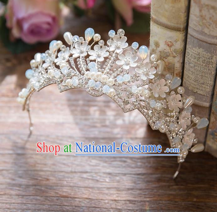 Top Grade Handmade Classical Hair Accessories Baroque Style Princess Crystal Pearls Royal Crown Bride Hair Clasp Headwear for Women