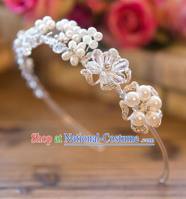 Top Grade Handmade Classical Hair Accessories Baroque Style Princess Crystal Pearls Hair Clasp Headwear for Women