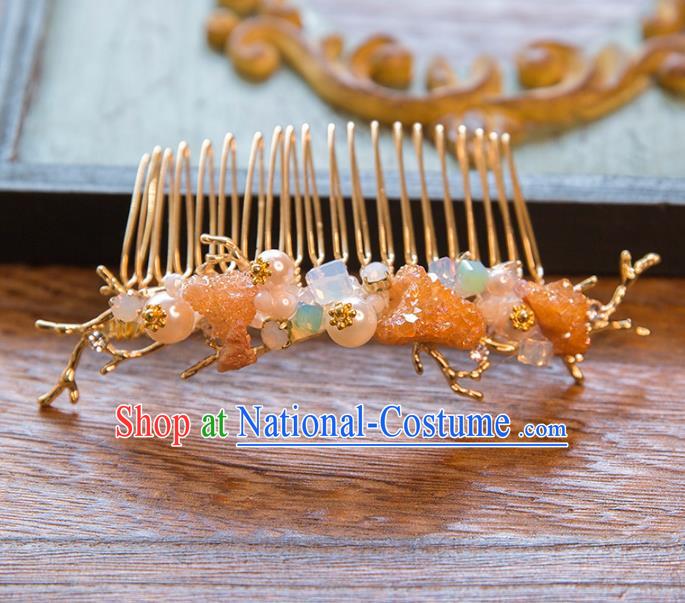 Top Grade Handmade Classical Hair Accessories Chinese Hair Comb, Baroque Style Princess Headwear for Women