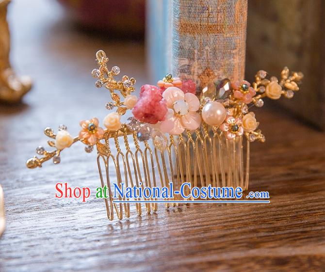 Top Grade Handmade Classical Hair Accessories Chinese Flowers Hair Comb, Baroque Style Princess Headwear for Women