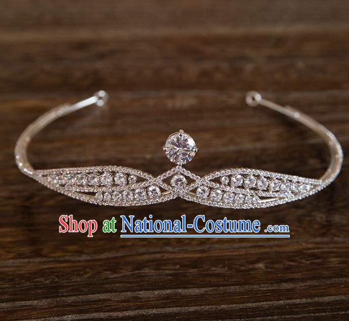 Top Grade Handmade Classical Hair Accessories Baroque Style Princess Crystal Zircon Royal Crown Headwear for Women