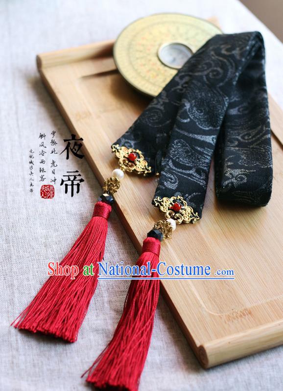 Chinese Handmade Classical Hair Accessories Hanfu Headband, China Ancient Black Hair Clasp Headwear for Women for Men