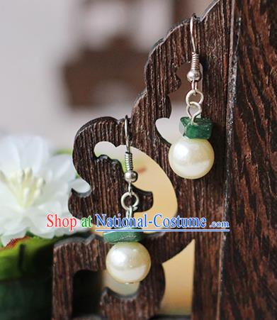 Chinese Handmade Classical Accessories Hanfu Earrings, China Xiuhe Suit Wedding Pearls Tassel Eardrop for Women