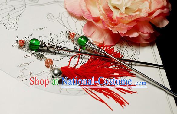 Chinese Handmade Classical Accessories Tassel Hairpin, China Xiuhe Suit Hair Stick Step Shake for Women