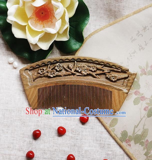 Chinese Handmade Classical Accessories Sandalwood Hair Comb Dandruff Comb for Women