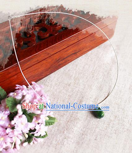 Chinese Handmade Classical Accessories Hanfu Necklace, China Xiuhe Suit Sliver Necklet for Women