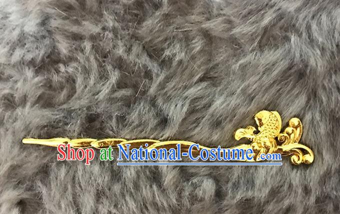 Chinese Handmade Classical Hair Accessories Hanfu Golden Hairpins Headwear for Women