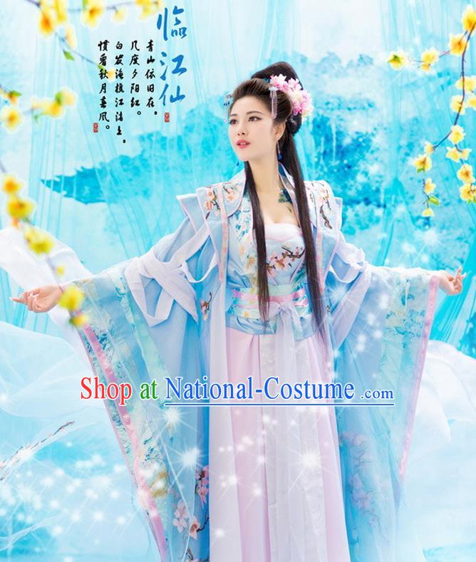 Traditional Ancient Chinese Imperial Princess Fairy Costume, Elegant Hanfu Chinese Tang Dynasty Embroidered Clothing for Women