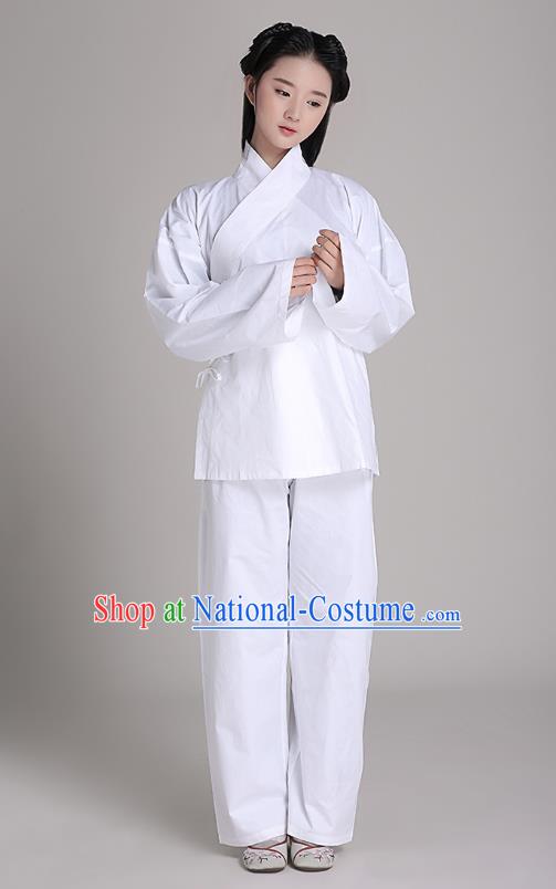 Traditional Chinese Hanfu Costumes Ancient Han Dynasty Princess Pajamas Blouse and Pants Complete Set