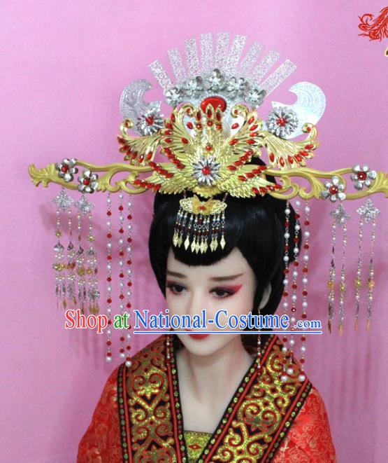 Traditional Handmade Chinese Ancient Classical Hair Accessories Bride Wedding Barrettes Empress Phoenix Coronet Hairpins