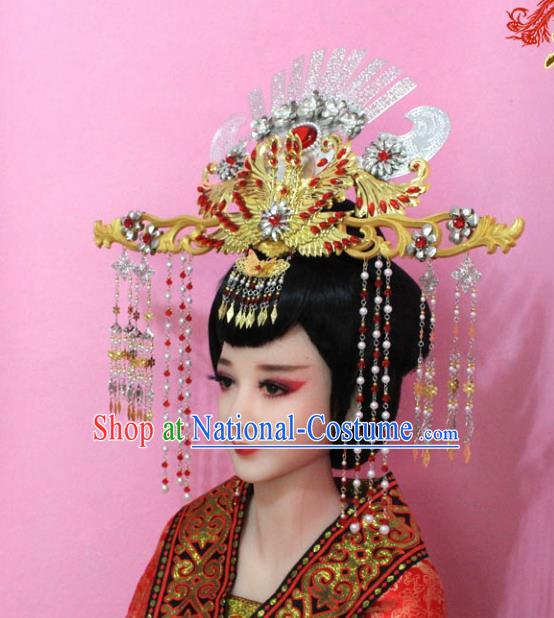 Traditional Handmade Chinese Ancient Classical Hair Accessories Bride Wedding Barrettes Empress Phoenix Coronet Hairpins