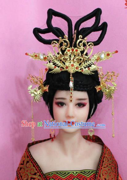 Traditional Handmade Chinese Ancient Classical Hair Accessories Bride Wedding Barrettes Empress Phoenix Coronet Hairpins