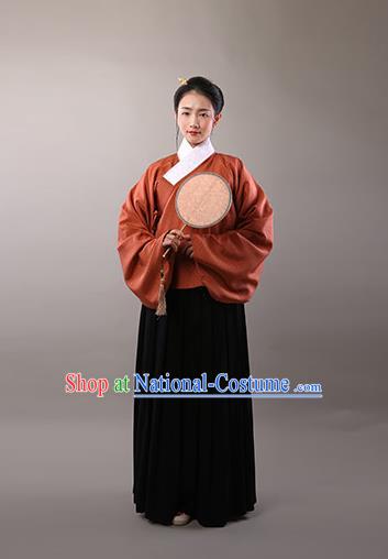 Traditional Chinese Ancient Hanfu Princess Costume, Asian China Ming Dynasty Dowager Embroidered Silk Blouse and Skirts for Women