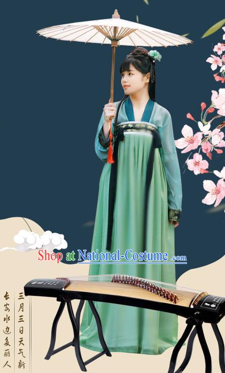 Traditional Chinese Ancient Palace Lady Costume, Asian China Tang Dynasty Princess Embroidered Silk Dress Clothing for Women