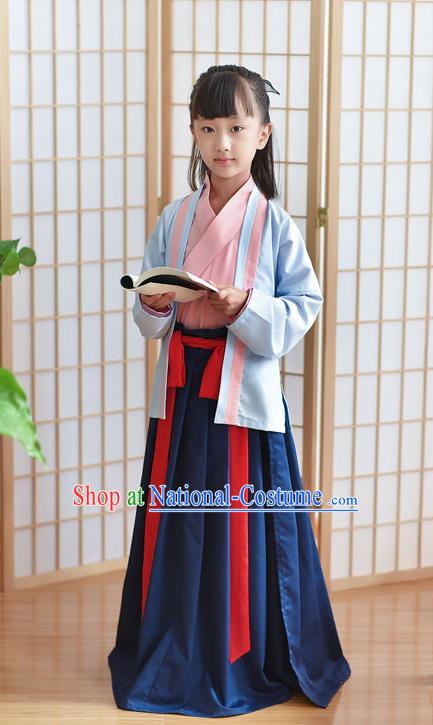 Traditional Chinese Ancient Hanfu Children Costume, Asian China Han Dynasty Princess Clothing for Kids