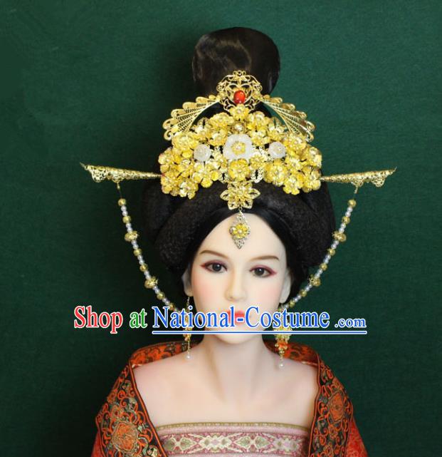 Traditional Handmade Chinese Hair Accessories Palace Lady Phoenix Coronet, China Tang Dynasty Princess Hairpins Headwear for Women