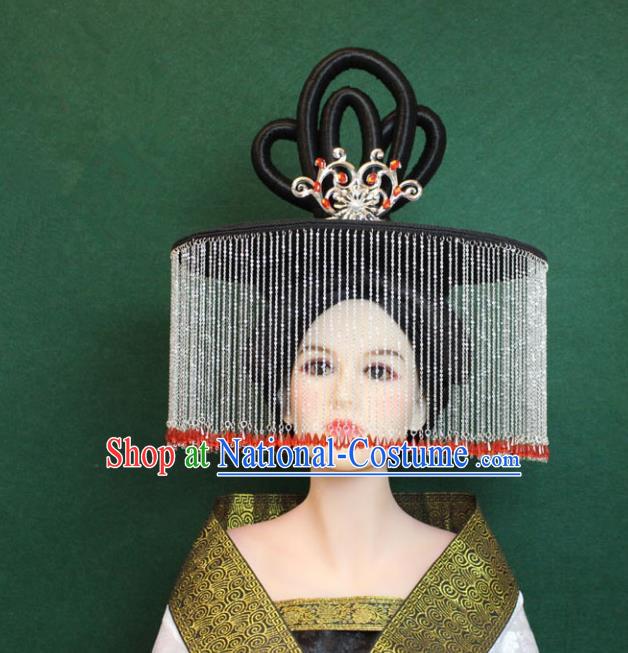 Traditional Handmade Chinese Hair Accessories Palace Lady Tassel Hat, China Tang Dynasty Princess Headwear for Women