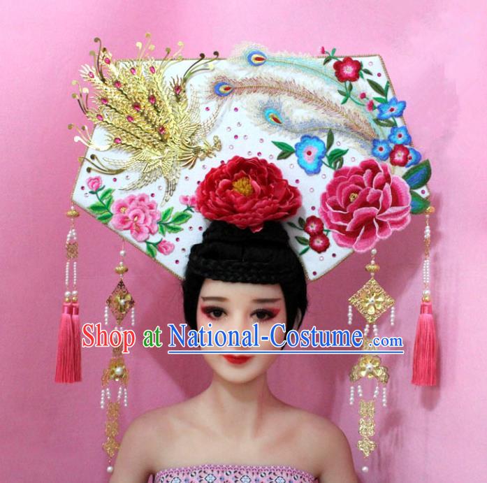 Traditional Handmade Chinese Hair Accessories Qing Dynasty Empress Banners Tassel Headwear, Manchu Imperial Concubine Hairpins for Women