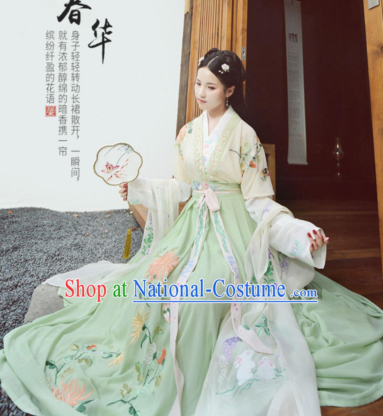 Ancient Chinese Han Dynasty Princess Clothing Costumes Complete Set for Women