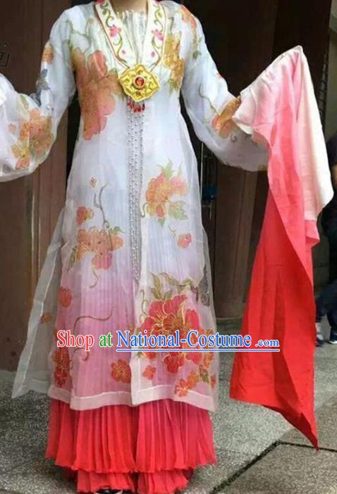 Traditional Chinese Peking Opera Dance Pink Water Sleeve Costume, China Ancient Beijing Opera Hua Tan Fairy Dance Clothing for Women