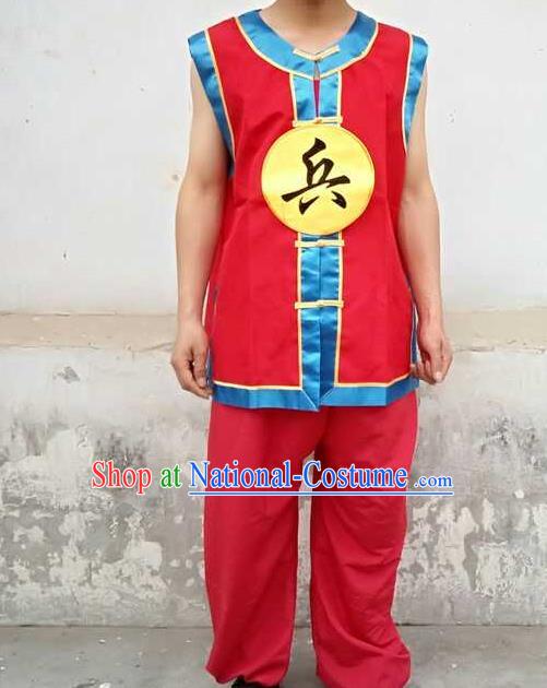 Traditional Chinese Peking Opera Soldier Costume, China Ancient Beijing Opera Imperial Bodyguard Clothing for Men