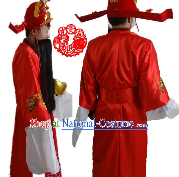 Traditional China Beijing Opera Costume Gifted Scholar Embroidered Robe and Hat Ancient Chinese Peking Opera props