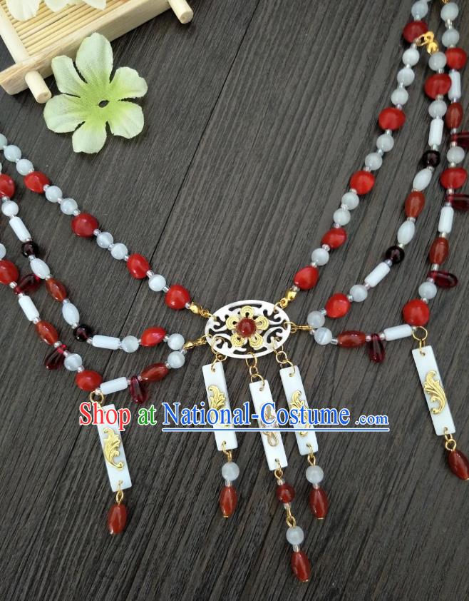 Traditional Handmade Chinese Accessories Shell Necklace, China Palace Lady Hanfu Tassel Necklet for Women