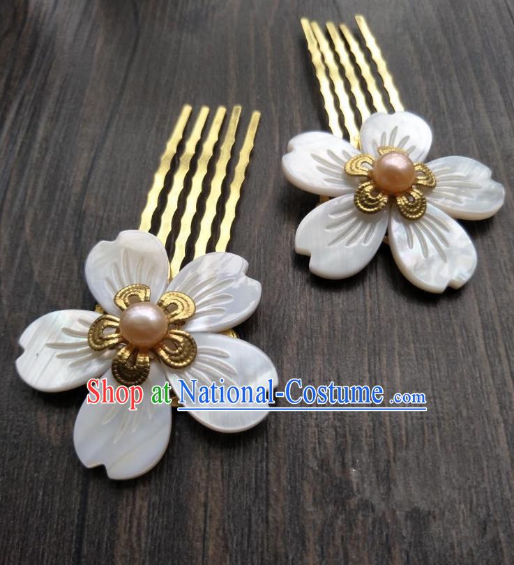 Traditional Handmade Chinese Hair Accessories Shell Hair Comb, China Palace Lady Hairpins for Women