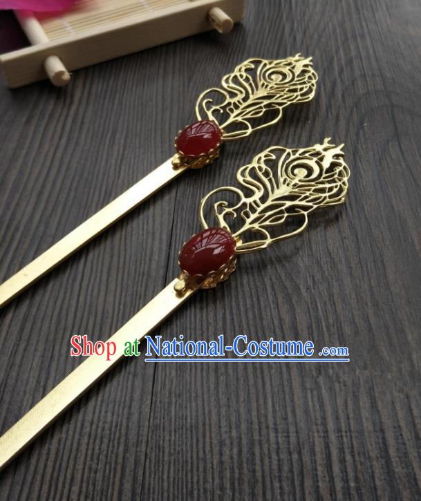 Traditional Handmade Chinese Hair Accessories Hanfu Copper Hairpins, China Ancient Tang Dynasty Palace Lady Hair Stick for Women