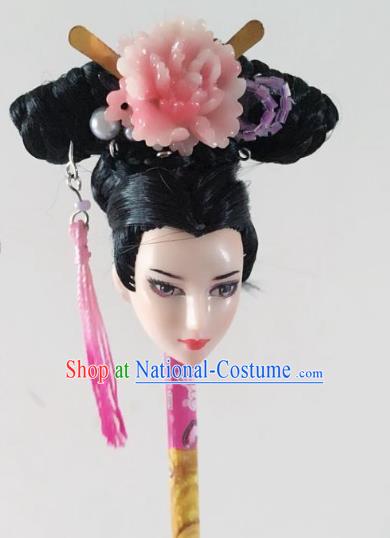 Traditional Handmade Chinese Qing Dynasty Hair Accessories Tassel Headwear, Manchu High Coiffure Imperial Concubine Headpiece