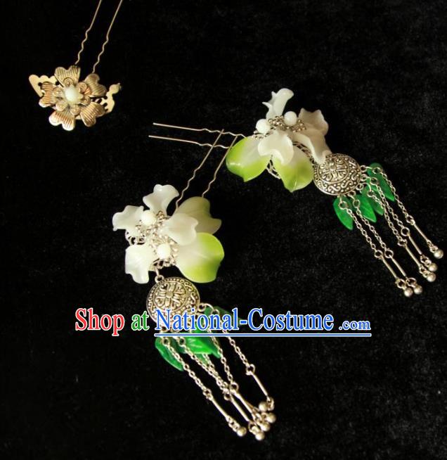 Traditional Handmade Chinese Hair Accessories, China Han Dynasty Palace Lady Tassel Step Shake Hairpins for Women