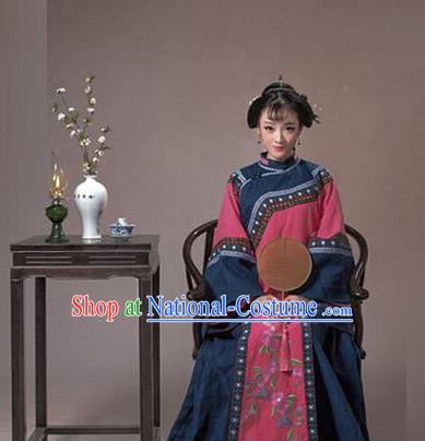 Traditional Ancient Chinese Nobility Lady Costume, Asian Chinese Qing Dynasty Embroidered Clothing for Women