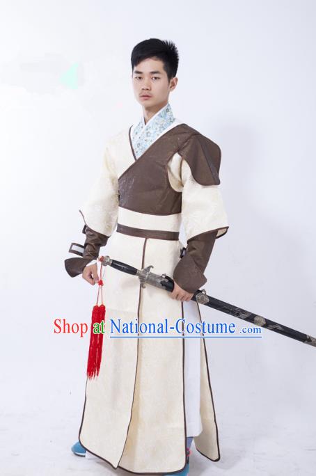 Traditional Ancient Chinese Swordsman Costume, Asian Chinese Song Dynasty Kawaler Clothing for Men