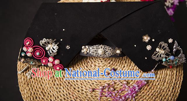 Traditional Handmade Chinese Hair Accessories Qing Dynasty Empress Banners Headwear, Manchu Imperial Concubine Hairpins for Women