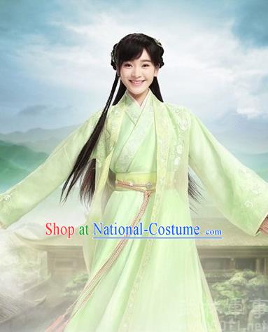 Traditional Ancient Chinese Swordswoman Costume, Asian Chinese Han Dynasty Princess Embroidered Clothing for Women