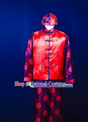 Traditional Ancient Chinese Manchu Prince Mandarin Jacket Costume, Asian Chinese Qing Dynasty Royal Highness Embroidered Clothing for Men