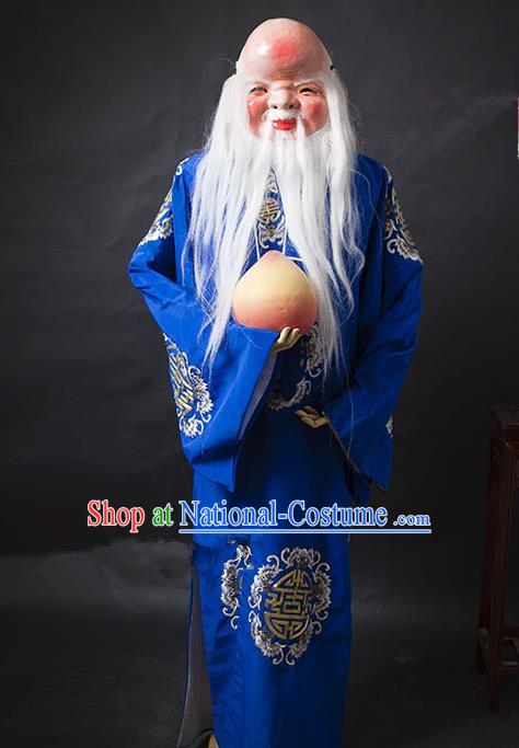 Traditional Ancient Chinese Peking Opera Costume, Asian Chinese God of Longevity Robe Clothing for Men