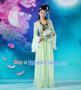 Asian China Ancient Tang Dynasty Palace Lady Costume, Traditional Chinese Hanfu Fairy Embroidered Dress Clothing for Women