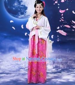 Traditional Ancient Chinese Palace Lady Costume, Asian Chinese Tang Dynasty Imperial Concubine Embroidered Dress Clothing for Women