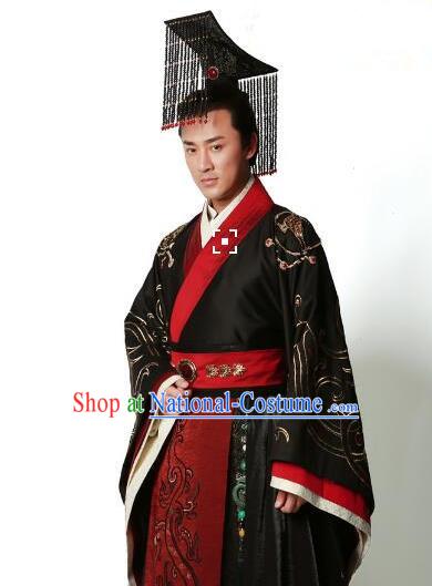 Traditional Ancient Chinese Hanfu Majesty Costume, Asian Chinese Han Dynasty Emperor Robe Clothing for Men