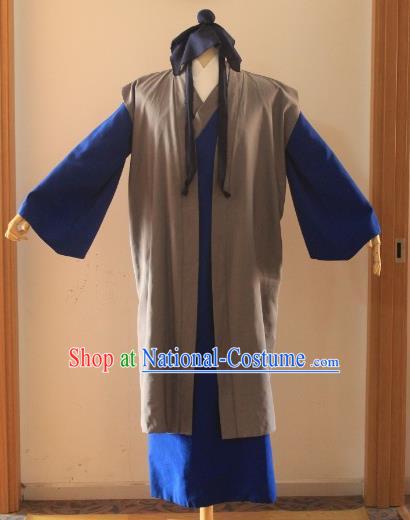 Traditional Chinese Classical Ancient Madam White Snake Xu Xian Costume, Asian China Song Dynasty Clothing for Men