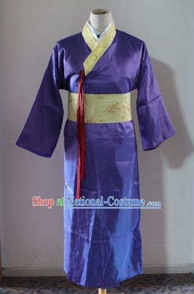 Traditional Ancient Chinese Scholar Costume, Asian Chinese Han Dynasty Swordsman Clothing for Men