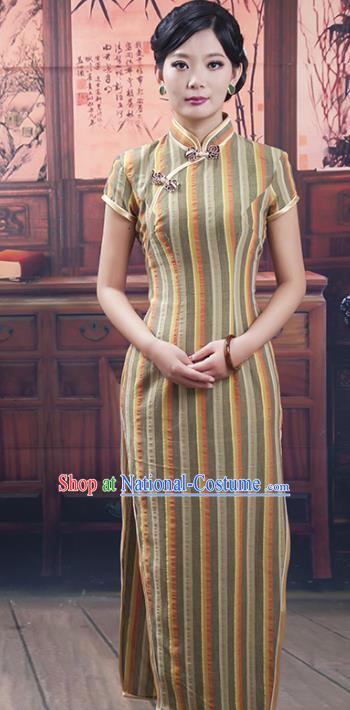 Traditional Ancient Chinese Republic of China Cheongsam Costume, Asian Chinese Chirpaur Clothing for Women