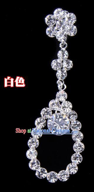 Traditional Beijing Opera Diva Jewelry Accessories Crystal Tassel Earrings, Ancient Chinese Peking Opera Hua Tan Eardrop